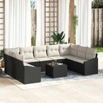 vidaXL Ensemble de salle à manger pour jardin 10 Pièces Marron et Crème