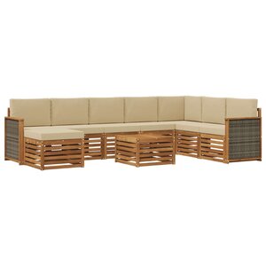 vidaXL Ensemble de canapés d'extérieur 7 pc Naturel
