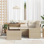 vidaXL Ensemble de salle à manger pour jardin 5 Pièces Beige et crème