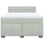 vidaXL Sommier à lattes de lit et matelas Gris clair 140x190cm Velours