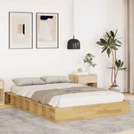 vidaXL Cadre de lit sans matelas 120x200 cm bois massif de chêne