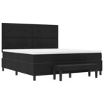 vidaXL Lit à ressorts avec tête de lit Noir 180 x 200 cm tissu