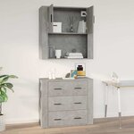 vidaXL Armoire murale Gris béton 80x33x80 cm Bois d'ingénierie