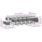 vidaXL Ensemble à manger de jardin 17 Pièces et coussins résine tressée