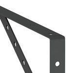 vidaXL Supports d'étagères 4 Pièces 40x2 5x25 cm noir acier inoxydable