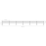 vidaXL Clôture de jardin avec dessus en cerceau Acier 10 2x0 6 m Noir