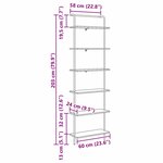 vidaXL Étagère Chêne fumé 60 x 24 x 203 cm Bois d'ingénierie