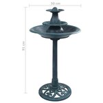vidaXL Bain pour oiseaux avec fontaine Vert 50x91 cm Plastique