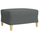 vidaXL Ensemble de canapés 3 Pièces avec repose-pied gris foncé tissu