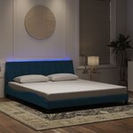 vidaXL Cadre de lit avec lumières LED bleu 180x200 cm velours