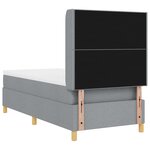 Lit Box Spring vidaXL avec Matelas & Lumière LED Gris clair 80x200 cm Tissu