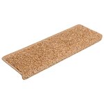 vidaXL Tapis d'escalier 30 pièces 65 x 21 x 4 cm Beige Bord rectangulaire