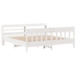 vidaXL Cadre de lit sans matelas blanc 200x200 cm bois massif de pin