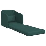 vidaXL Canapé-lit de sol 2-en-1 Vert foncé 65x80x83 cm Tissu