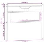 vidaXL Tête de lit chêne fumé 107 cm bois d'ingénierie et acier