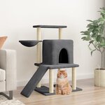 vidaXL Arbre à chat avec griffoirs en sisal gris foncé 96 5 cm