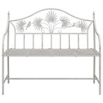 vidaXL Banc de jardin Blanc 104 x 54 x 93cm Acier