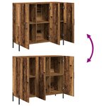 buffet vidaXL en bois vieilli 90x34x80 cm en bois d'ingénierie