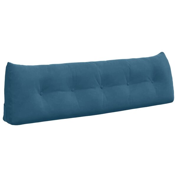vidaXL Coussin de Dos Bleu 160 x 24 x 50 cm Velours