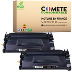 26A - 2 toners compatibles avec HP 26A CF226X CF226A 26X - Noir - COMETE
