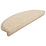 vidaXL Tapis d'escalier 20 pièces 65 x 21 x 4 cm Crème Demi-rond Grand