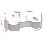 vidaXL Salon de jardin 6 Pièces avec coussins gris clair résine tressée