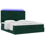 vidaXL Cadre de lit ottoman avec matelas vert foncé 200x200 cm velours