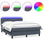 vidaXL Sommier à lattes de lit et matelas et LED gris foncé 140x210cm velours