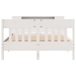 vidaXL Lit bibliothèque sans matelas blanc 120x190 cm bois pin massif