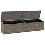 vidaXL Boîte de rangement de jardin gris 220x50x58 cm résine tressée