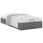 vidaXL Cadre de lit ottoman sans matelas gris foncé 90x200 cm tissu
