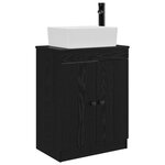 vidaXL Meuble de salle de bain avec évier Noir 54 x 35 x 83 cm
