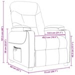 vidaXL Fauteuil de massage Crème Tissu