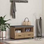vidaXL Banc d'entrée avec coussin Chêne artisanal 80 x 38 x 46 cm