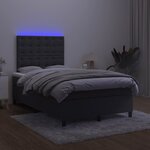 vidaXL Sommier à lattes de lit et matelas LED noir 120x190 cm velours