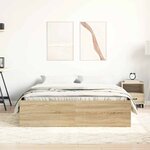 vidaXL Cadre de lit chêne sonoma 135x190 cm double