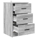 vidaXL Cabinet de chevet Sonoma gris 38 x 38 x 66 cm Bois d'ingénierie