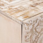 vidaXL Meuble TV Blanc 105 x 33 5 x 46 cm Bois de mangue massif