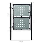 vidaXL Portail simple de clôture Noir 100x250 cm