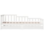 vidaXL Lit de jour et tiroirs sans matelas blanc 90x200 cm bois massif