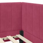vidaXL Cadre de lit d'angle Rouge bordeaux 90 x 190 cm Velours