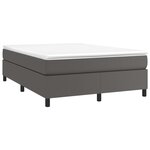 vidaXL Sommier à lattes de lit avec matelas Gris 140x190 cm Similicuir