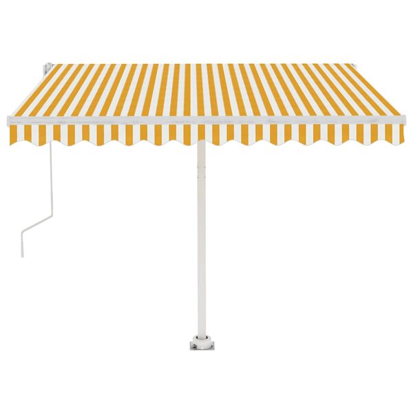vidaXL Auvent automatique sur pied 300x250 cm Jaune/Blanc