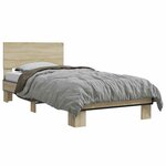 vidaXL Cadre de lit avec tête de lit Chêne Sonoma 80 x 200 cm