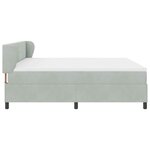 Lit coffre vidaXL avec matelas Gris clair 200x200 cm Velours
