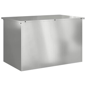 vidaXL Boîte de Rangement Extérieure Argent 80 x 50 5 x 50 cm Acier