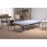 Lit d'appoint pliant 17 lattes 90 x 190 cm + Matelas mousse 10 cm