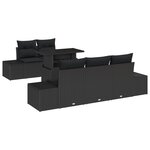 vidaXL Ensemble de Canapés de Jardin de 6 Pièces Avec Coussins Noirs en Rattan Poly