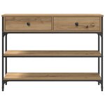 vidaXL Table Console avec tiroir chêne artisanal 100 x 25 x 75 cm