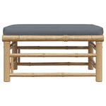vidaXL Repose-pied de jardin avec coussin gris foncé Bambou
